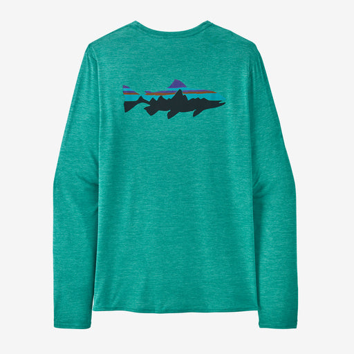 Patagonia Men's L/S Cap Cool Daily Fish Graphic Shirt Subtidal Blue