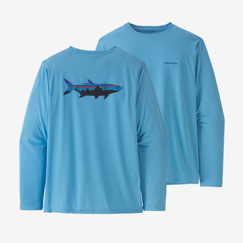 Patagonia Men's L/S Cap Cool Daily Fish Graphic Shirt Lago Blue_1